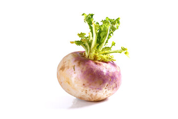 Turnip isolated on white background, shallow focus