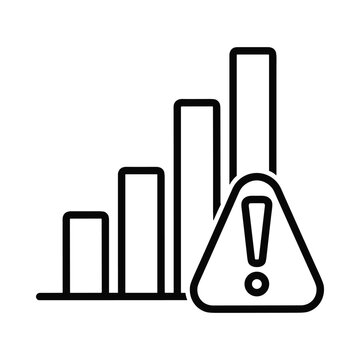 Warning sign with increasing bar graph