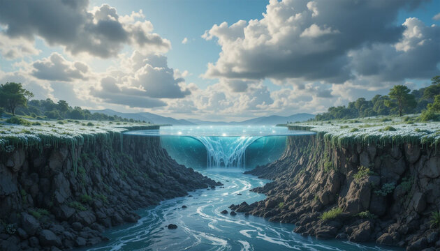Surreal Ocean Sinkhole Representing Environmental