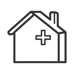 Obraz premium Simple Hospital or Clinic Icon