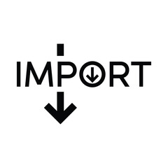 Obraz premium Import Icon with Download Arrow