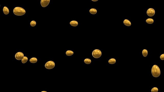 golden eggs falling alpha channel animation,happy easter celebration eggs and gold egg game overlay social media motion design element