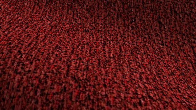 Red plain chenille texture waves with soft vibrant surface