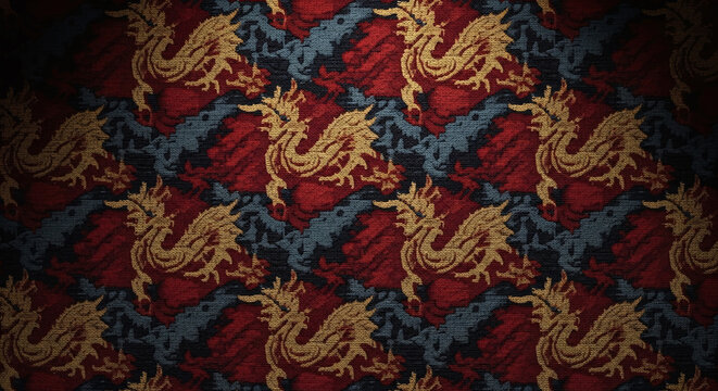 Intricate Dragon Pattern on Textured Background CNY Chinese New year Pattern Prosperity chinese