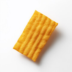 Fototapeta premium Single Rectangular Crispy Snack Chip on White Background