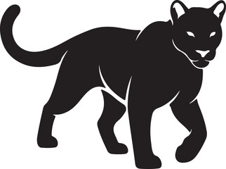Obraz premium Solid Black Panther Icon Vector Minimal Big Silhouette Wildlife Symbol Isolated on White.