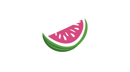 Fototapeta premium A cartoon depiction of a sliced watermelon, showcasing the fruit's interior and exterior elements
