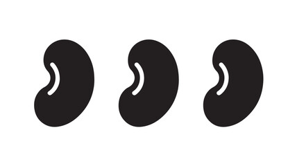 Fototapeta premium Kidney Beans in Simple Flat Design with Black Silhouette on White Background for Health and Nutrition
