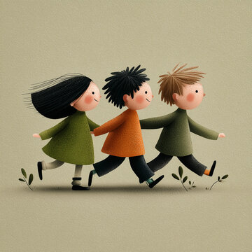 girl and boy playing