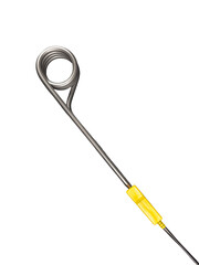 Immersion water heater with yellow grip and loop is isolated.