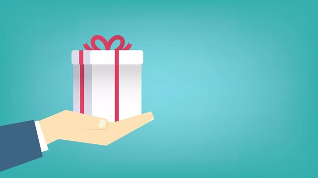 Hand holding or offering gift or present