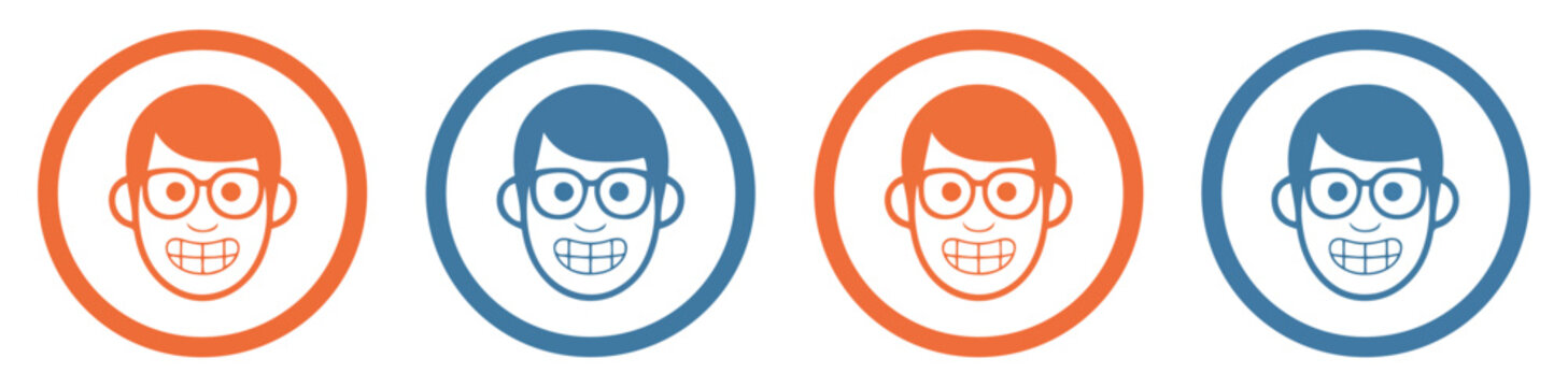 nerd avatar icon wearing glasses