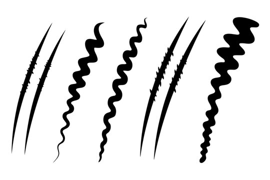 Black squiggly lines and sharp shapes on white background