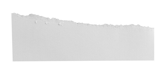 Obraz premium Wide torn white paper strip with rough top edge, isolated on transparent background