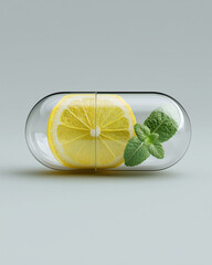 Capsule with lemon and mint