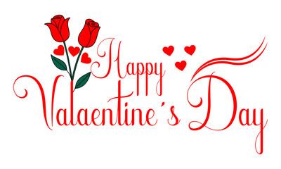 A vibrant Valentine day greeting with red roses and heart motifs