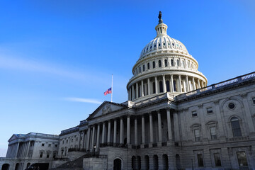 Obraz premium Capital Building Capitol Dome of the United States on Blue Sky D