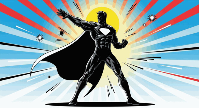 superhero pose vector illustraition