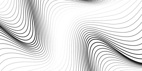 Horizontal line pattern. From thin line to thick. Parallel stripe. Black streak on white background. Straight gradation stripes. Abstract geometric patern.