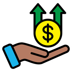 Income Growth  Icon Element For Design