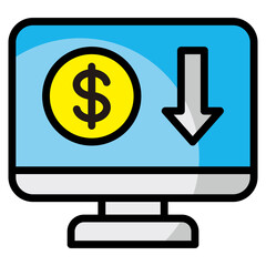 Online Income  Icon Element For Design