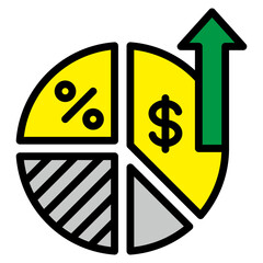 Profit Margin  Icon Element For Design