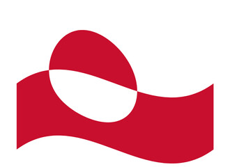 Waving flag of Greenland isolated. © Oleh