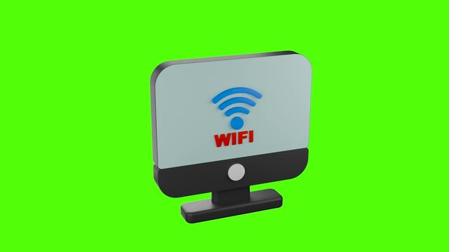 Wireless Connection: A sleek, modern device, showcasing the universally recognized Wi-Fi symbol, indicates wireless internet access for instant connectivity.