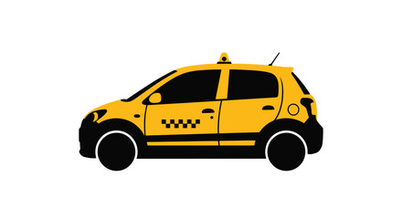 Fototapeta premium A stylized illustration of a yellow taxi cab viewed from the side