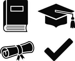 Education and Graduation Icons Set untitled vector