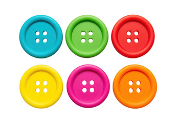 Large plastic sewing buttons in bright primary and secondary colors set