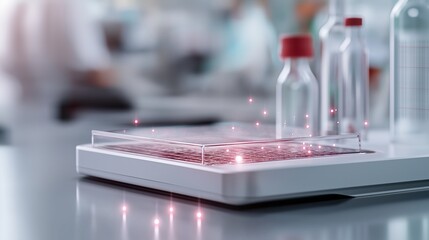 magnified view of graphene layers, glowing faintly