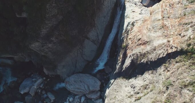 Beautiful Autumn landscape of waterfall marble gorge flowing like a dreamy scenery in Taroko Hulien, Taiwan