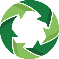Obraz premium Green circular recycling arrows icon eco friendly sustainability symbol environment conservation renewable ecology illustration