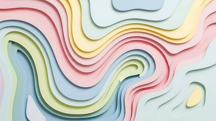Fototapeta premium Vibrant colorful wavy layered abstract design.