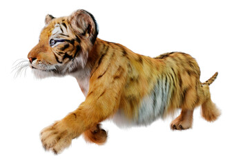 3D Rendering Tiger Cub on White © photosvac