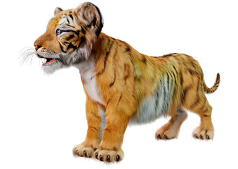 3D Rendering Tiger Cub on White © photosvac