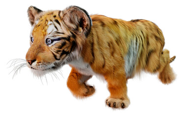 3D Rendering Tiger Cub on White © photosvac
