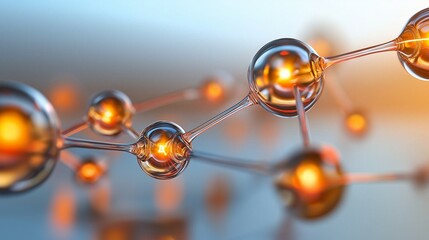 conceptual depiction of a nanoscale energy transfer, with electrons