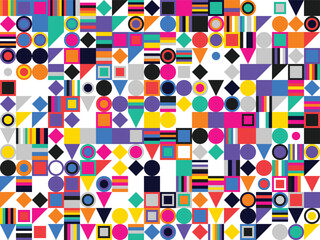 Colorful geometric abstract pattern vibrant shapes and lines for modern design playful and dynamic b © Fatima