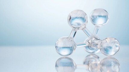 A transparent crystal structure of a mineral, magnified to show individual atoms connected in a glowing geometric pattern