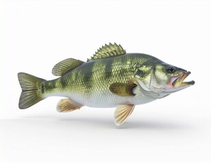 Naklejka premium Largemouth Bass fish isolated on white
