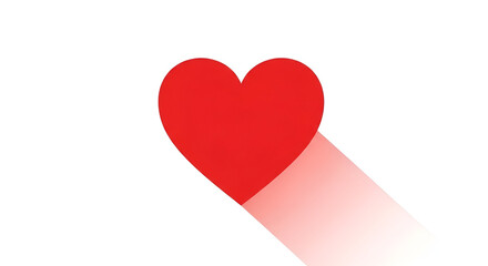A red heart shape on a finger with a shadow effect
