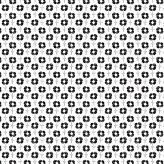 Flowers Silhouette Seamless Pattern Black White