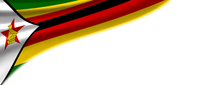 White background with Zimbabwe flag in the top left corner