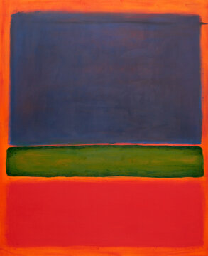 Abstract oil painting in rothko style minimalism color field