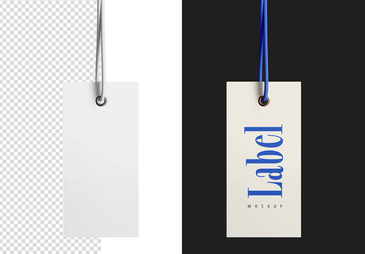Paper Clothing Label Tag Mockup Isolated