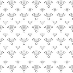 Intricate network of interconnected wifi symbols forming a complex pattern.
