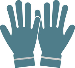 Obraz premium Teal protective hand gloves flat style illustration