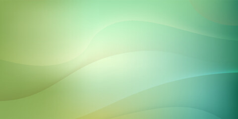 Abstract green gradient background with smooth flowing wave shapes and soft color transitions.